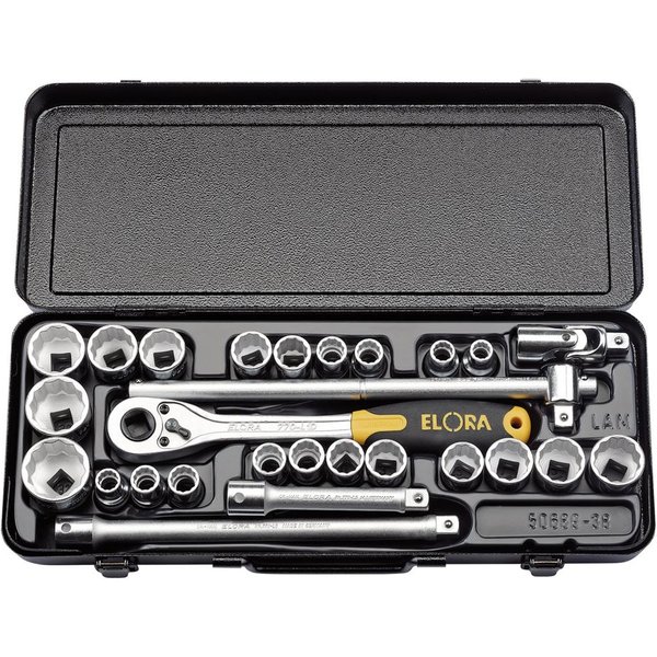 Elora 28 Piece 1/2" Drive Bi Hex Socket Set Metric and Imperial