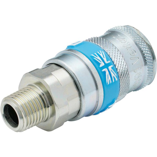 Draper Vertex Air Line Coupling BSPT Male Thread 1/4" BSPT Pack of 1