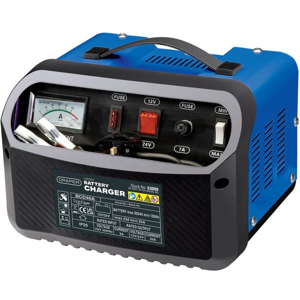 Draper BCD40A 12/24v Automotive Battery Charger 12v or 24v