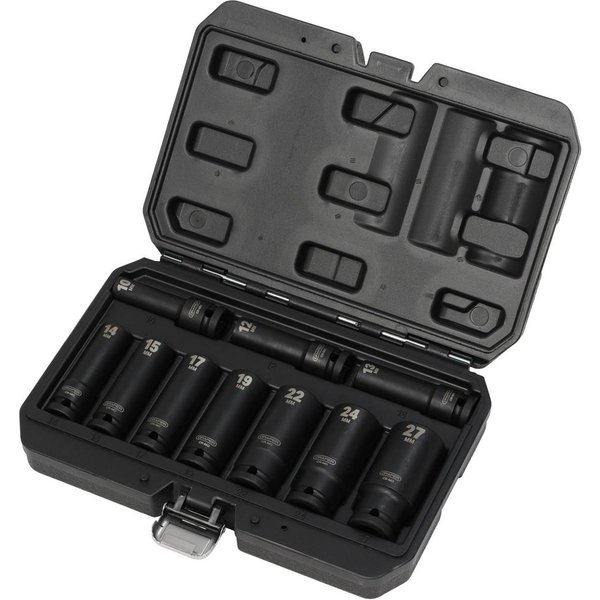 Draper 10 Piece 1/2" Drive Deep Impact Hex Socket Set Metric