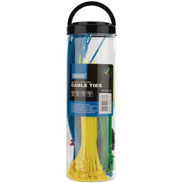 Draper Assorted Nylon Cable Ties Pack of 650