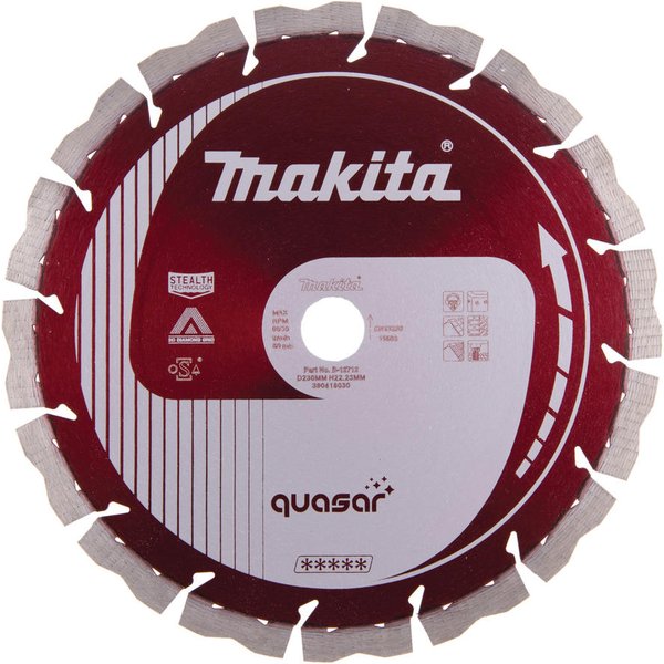 Makita Quasar Stealth Dry & Wet Diamond Wheel Cutting Disc 230mm 2.6mm Pack of 1