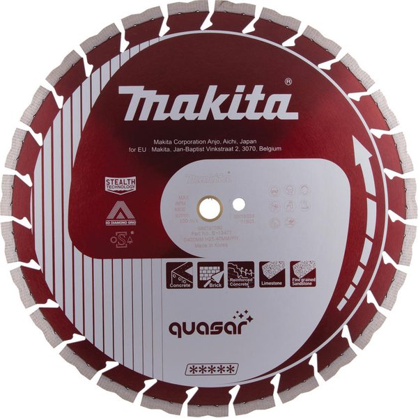 Makita Quasar Stealth Dry & Wet Diamond Wheel Cutting Disc 400mm 3mm Pack of 1