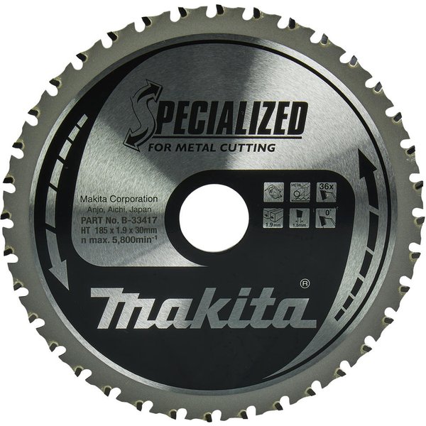 Makita SPECIALIZED Circular Saw Blade for Mild Steel Cutting 185mm 36T 30mm