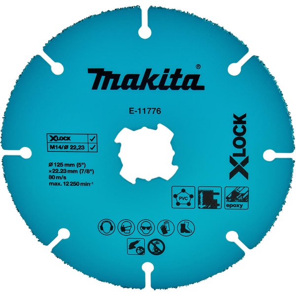 Makita X Lock Tungsten Carbide Grit Cutting Disc 125mm 2mm 22mm