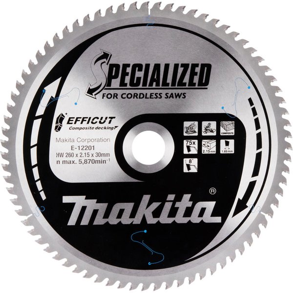 Makita SPECIALIZED Efficut Circular Saw Blade for Composite Decking