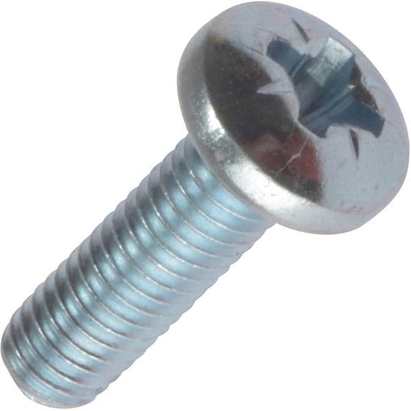 Machine Screw Pozi Pan Head Bright Zinc Plated M4 10mm Pack of 100