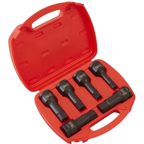Sealey 6 Piece 3/4" Drive Impact Hexagon Socket Bit Set