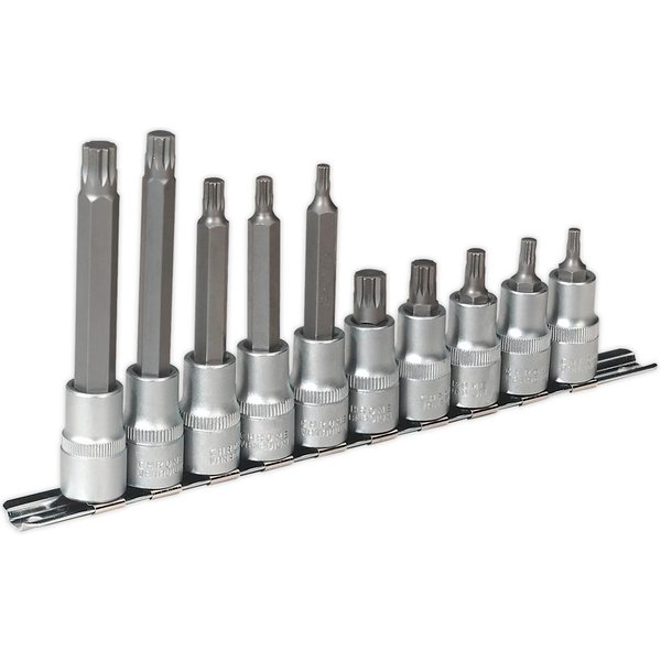 Sealey 10 Piece 1/2" Drive Spline Socket Bit Set