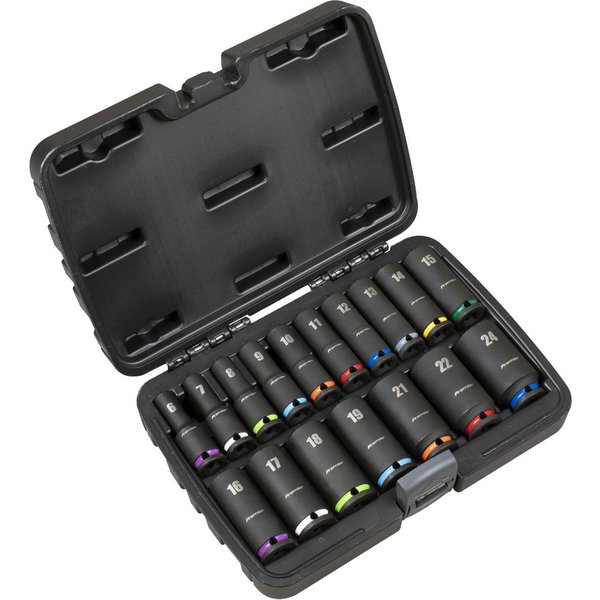 Sealey Premier 17 Piece 3/8" Drive Deep Impact Socket Set 3/8"