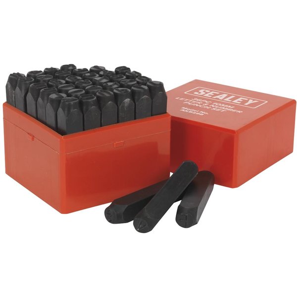Sealey 36 Piece Letter and Number Punch Set 10mm