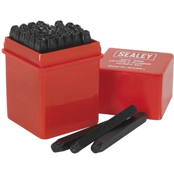 Sealey 36 Piece Letter and Number Punch Set