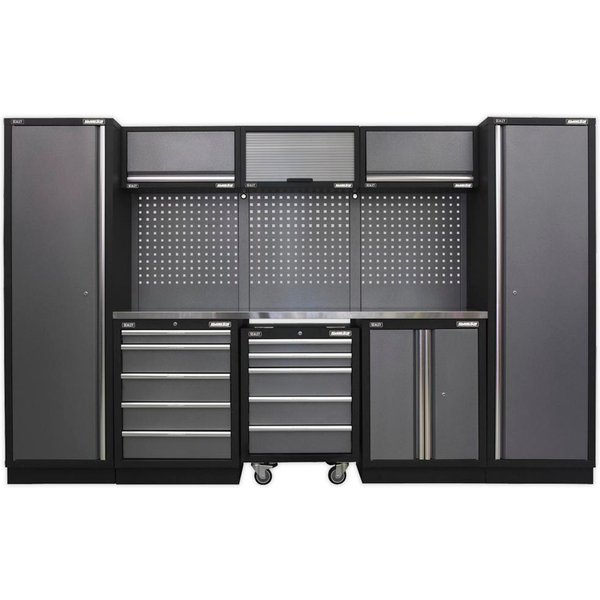 Sealey Superline Pro MSS Stainless Steel Worktop Storage Combo 3240mm 485mm 2000mm