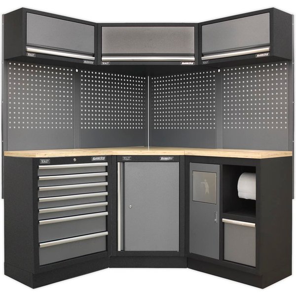 Sealey Superline Pro MSS Wood Worktop Corner Storage System