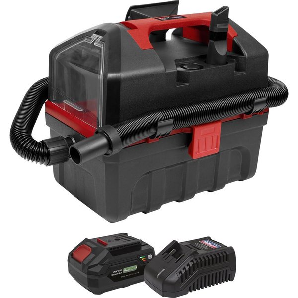 Sealey CP20VWDV SV20 20v Cordless Wet and Dry Vacuum Cleaner 1 x 4ah Li-ion Battery Charger No Case