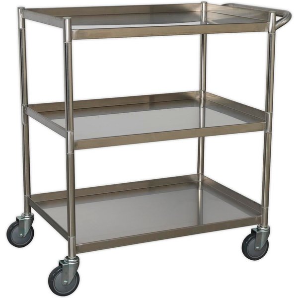 Sealey 3 Shelf Stainless Steel Workshop Trolley