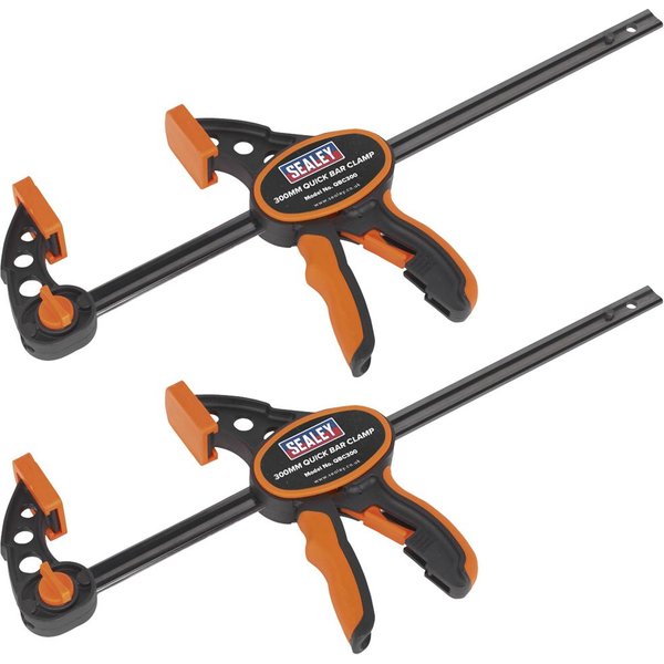 Sealey Quick Bar Clamp Pack of 2 300mm 93mm