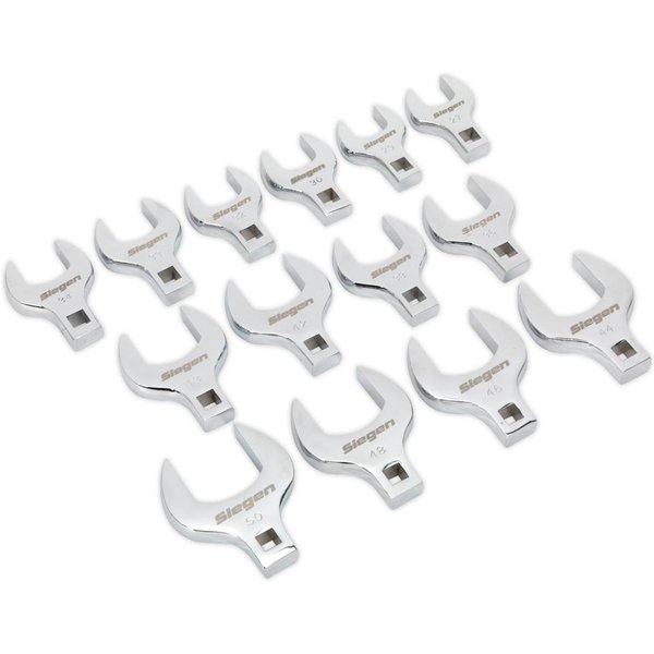 Siegen 14 Piece 1/2" Drive Crow Foot Spanner Set Metric