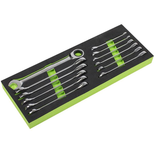 Siegen S0634 12 Piece Combination Ratcheting Spanner Set Metric