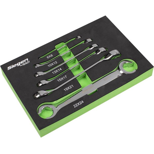 Siegen 6 Piece Flare Nut Spanner Set Metric
