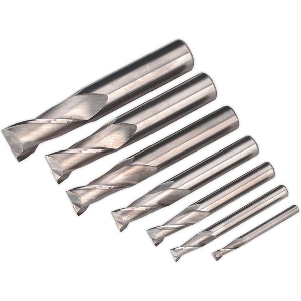 Sealey 7 Piece HSS End Mill Set