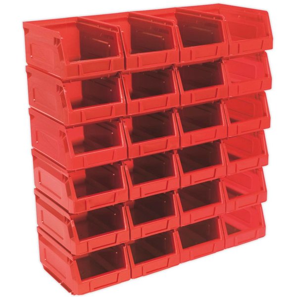 Sealey Plastic Storage Bin 105 x 165 x 83mm RED Pack of 24