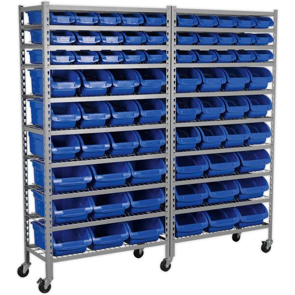 Sealey 72 Piece Mobile Bin Storage Rack
