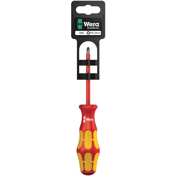 Wera Kraftform Plus 165 I SB VDE Insulated Pozi Screwdriver PZ1 80mm