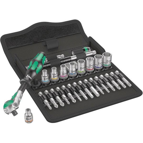 Wera Zyklop 28 Piece 1/4" Drive Socket and Bit Set Imperial 1/2"