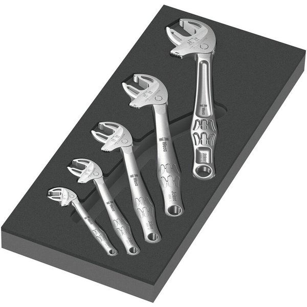 Wera 6004 Joker 5 Piece Adjustable Spanner Set 1 in Foam Insert Tray