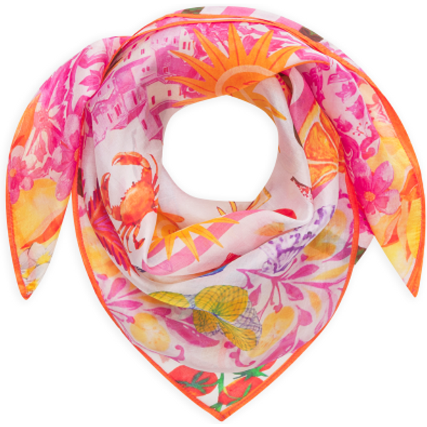 Codello Luxuriöses Tuch aus reiner Seide mit Muster Silk Sun 70X70CM