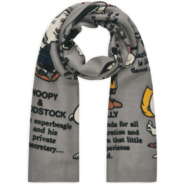 Codello Schal mit PEANUTS™-Print – Twill-Schal aus Polyester mit Snoopy & Friends | 70 x 180 cm