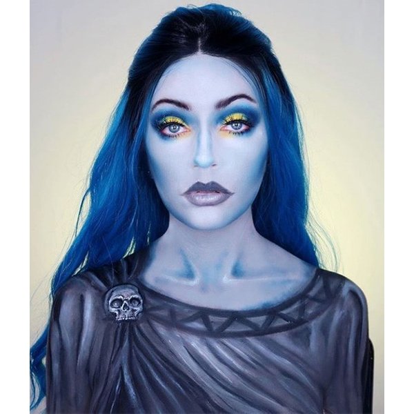 Calypso | Marge Simpson Blue Long Silk Straight Synthetic Lace Front Wig