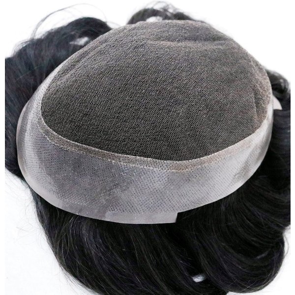 Crius Men's Hair Replacement System | French Lace with Poly in Perimeter