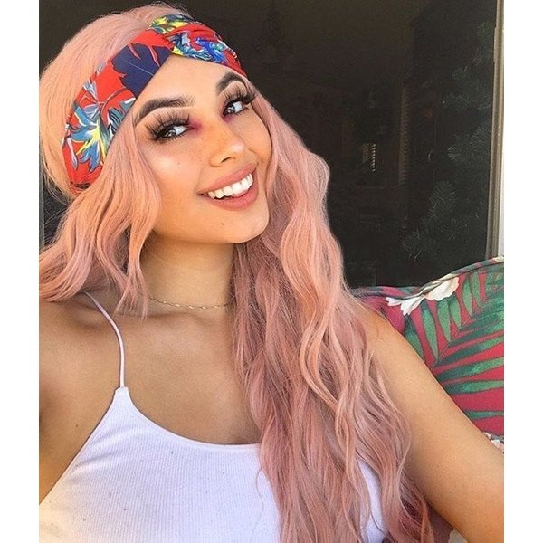 CORAL DOLL | PASTEL PINK LONG LOOSE CURL SYNTHETIC WIG