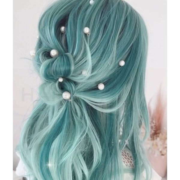 MAGICAL MERMAID | LAKE GREEN LONG NATURAL WAVY SYNTHETIC WIG