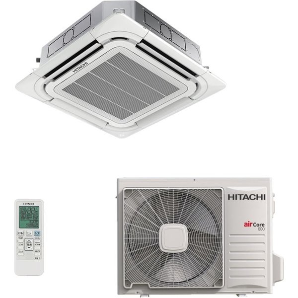 Ar-Condicionado Split Cassete Inverter 4 Vias Hitachi AirCore 600 36.000 BTUs Quente/Frio 220V Monofásico