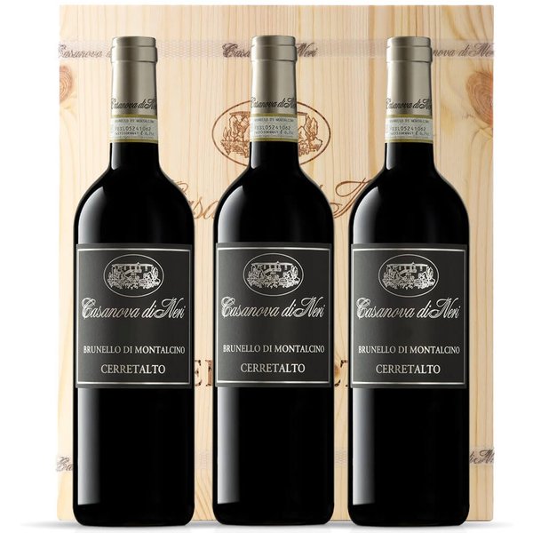Brunello di Montalcino Cerretalto DOCG 2008 3 Bottiglie in Cassa Legno Originale - Casanova di Neri