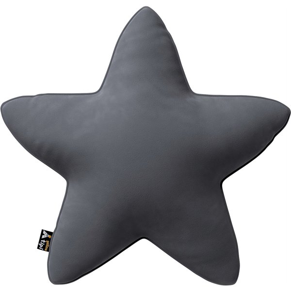 Poduszka Lucky Star kolor szary tkanina połyskliwa, welwetowa