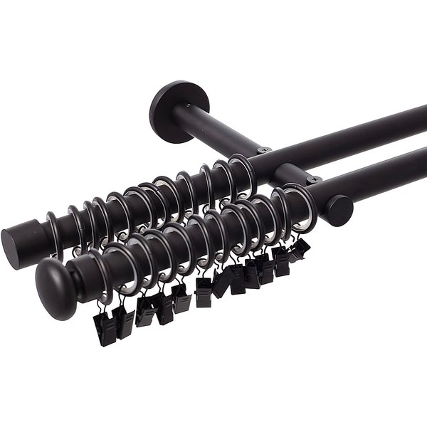 Karnisz podwójny Modern black matt 200cm