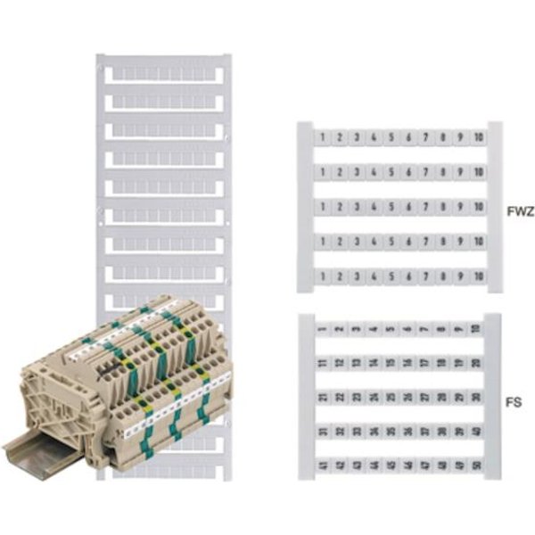 Weidmüller DEK 6 FW 1-50 Klemmen- markierer Karte 5x6mm ws 0468660001 (Inhalt 50 Stück)