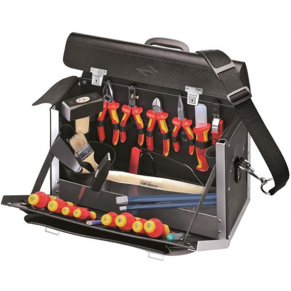 Knipex VDE-Werkzeugtasche Elektro ** Ledertasche 002103LS bestückt