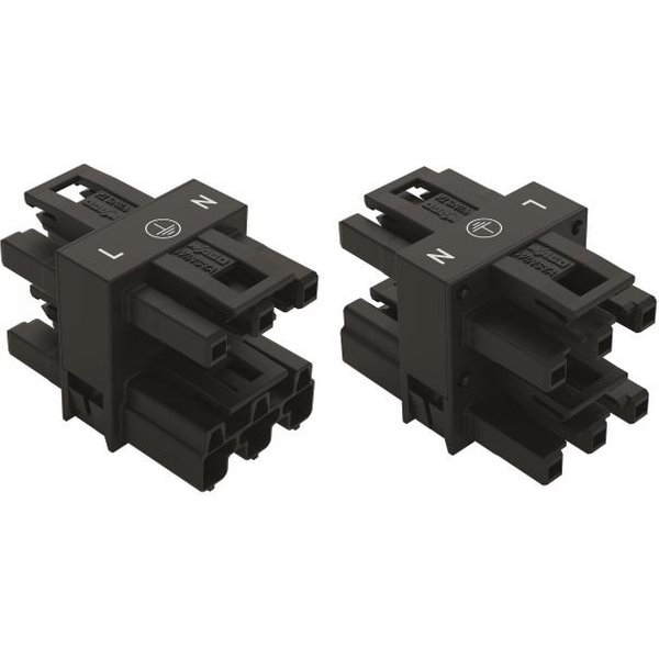WAGO 770-607 3-fach-Verteiler, 3-polig,Kod. A,schwarz (Inhalt 50 Stück)