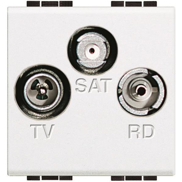 BTicino N4210D TV-Radio-SAT-Steckdose gleichspannungsdurchlässig Weiß