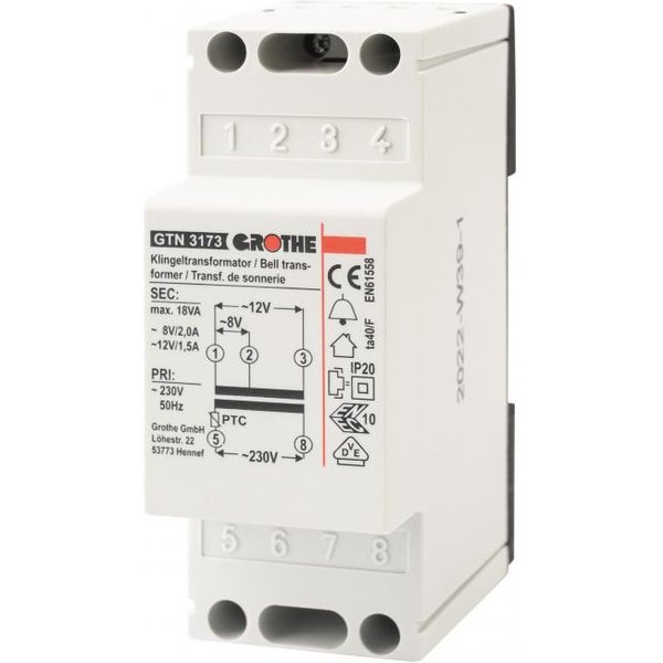 GRO Trafo 8/12V 14073 GT 3173 2/1,5A REG