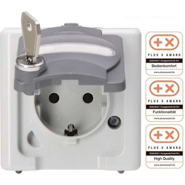 KOPP APWG Schuko 28 1037.5600.8 abschließbar 3 Blue Electric grau