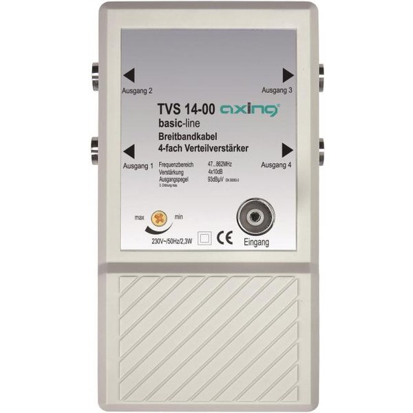AXING CATV-Verteilverstärker TVS 14-00 4fach f.kleine CATV-Netze