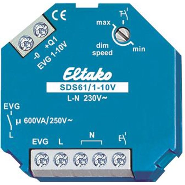 Eltako SDS61/1-10V Steuer-Dimmschalter (V) f.EVG 1S 600VA 61100800