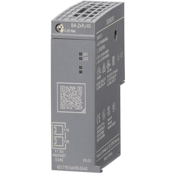 Siemens 6ES71936AR000AA0 Busadapter BA 2xRJ45 2 RJ45 Buchsen f.PROFINET ET200SP