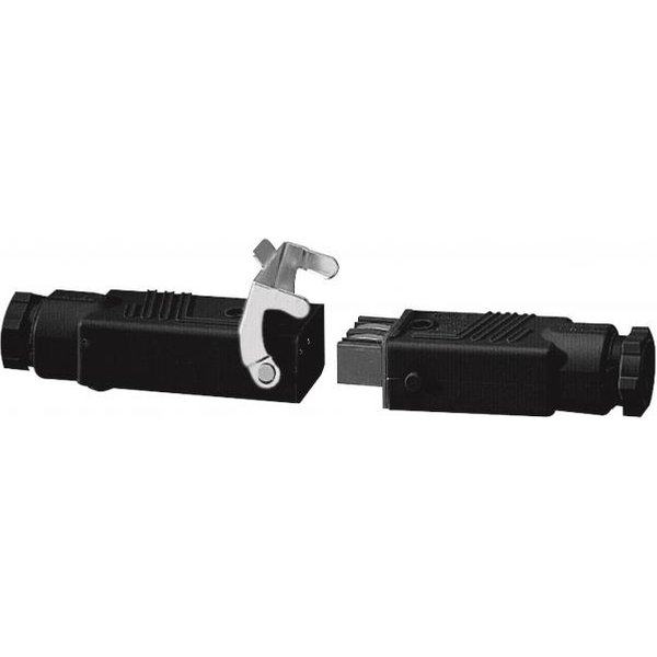 SOMFY Hirschmann Stecker + Kupplung KIT inkl. Sicherungsbügel, schwarz